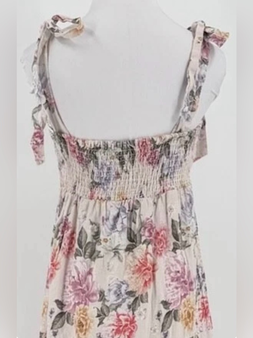 HOUSE OF HARLOW 1970 LINEN TIERED TIE STRAP MAXI DRESS SIZE M - Picture 9 of 14